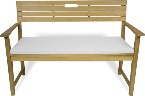 Rollmayer Bankkissen Bankauflage Sitzkissen Bankpolster Auflage für Bänke in Haus und Garten Kollektion Vivid, 1 Stück (Weiß 1, 120x40x4cm)