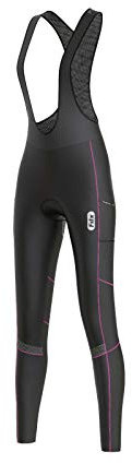 FDX Women’s Cycling Bib Tights – Italian Roubaix Fabric, Padded, Breathable, Quick Dry Ladies Thermal Bike Bib Pants – All Day Winter Biking Trouser, Bicycle Riding Leggings(Pink -XL)