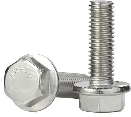 M5-0.8 x 12mm フランジ付き六角頭ボルト フランジ六角ネジ ステンレススチール 18-8 (304) プレーン仕上げ 40個