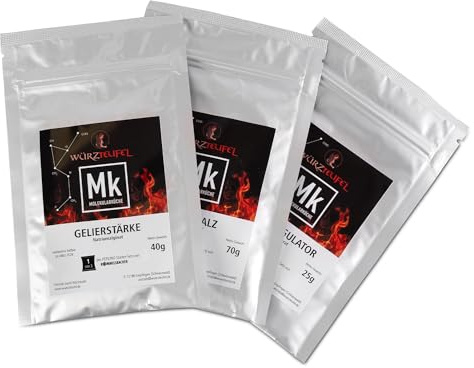 ROMMELSBACHER Zutaten-Set Food Designer FDS 3 - Gelierstärke, Geliersalz, Säureregulator, zur Herstellung von Geleeperlen mit Food Designer FD 500 Perlino