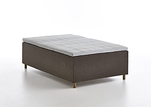 Atlantic Home Collection Boxsäng Hana med fjädermadrass, brun, 90 x 200 cm
