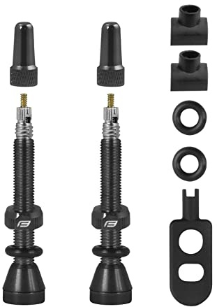 FORCE Coppia valvole tubeless strada e MTB alluminio 44 mm - Nero