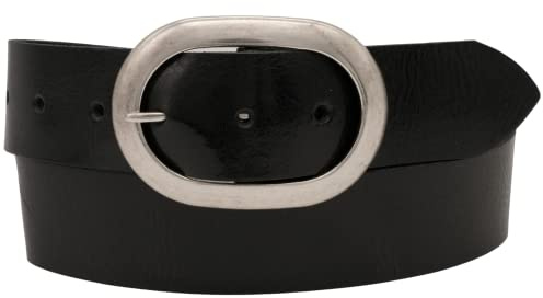 AnnaMatoni Damen Leder Gürtel mit Ovale Schließe Vollrindleder 4cm breit Vollleder ECHT LEDER