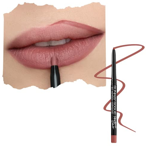 Runway Rogue Designer Liner Lip Pencil, Matte Medium Dusty-Rose Lip Liner Pencil and Lip Liner Sharpener, ‘Work It Babe’