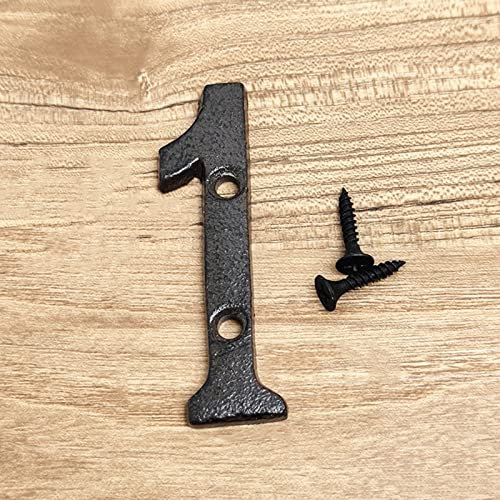 3D Haus Plaque Zahlen Brief A-Z Schwarz Gusseisen 8cm Metall Digitale Tür Platte Zeichen mit Schraube Alphabet Hause Outdoor Anti-Rost Außen Signage Türschild Hotel Wohnung Straße Mailbox (1)