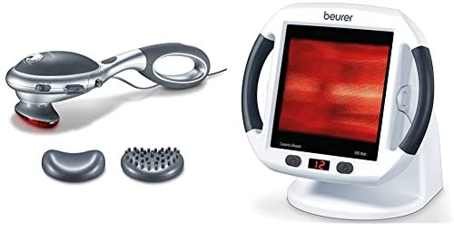 Beurer MG70 Infrared Tapping Massager with Removable Handle & IL50 Infrared Heat Lamp, Soothing Heat for Colds and Muscle Tension, Infrared Light Therapy with 300 watts