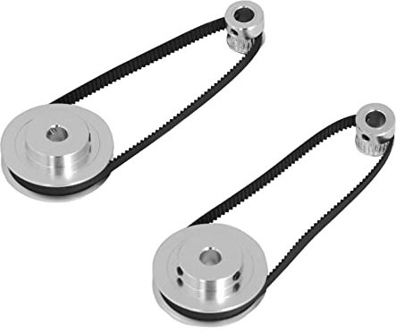 Synchronradsatz, Energiesparende Zahnriemenscheibe und Riemen, 20 Zähne, 60 Zähne, Genau, Einfach zu Installieren für Zahnradschleifmaschinen (8 mm / 0,31 Zoll Bohrung)