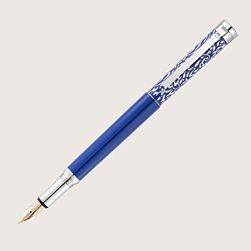 WaldMann XETRA VIENNA Füllfederhalter mit Goldfeder EF Lack blau mit Handgravur - Special Edition Federstärke auswählen Breit (B)
