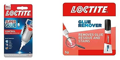 Loctite Super Glue Control All Purpose Liquid Adhesive, 4g, Loctite Glue Remover for Correcting Badly Bonded Items, 1 x 5g