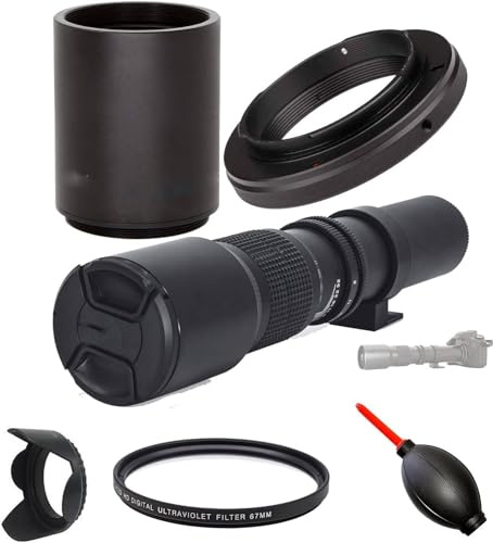 OPTURA HD OPTICS OPTURA HD 500 mm/1000 mm f/8 teleobiettivo manuale per Pentax K-1, K-S2, K-S1, K-500, K-70, K-50, K-30, K5 II, K-7, K-5, K-3 II, K-2, K-X, K20D, K100D, K110D e K10D (per Pentax)