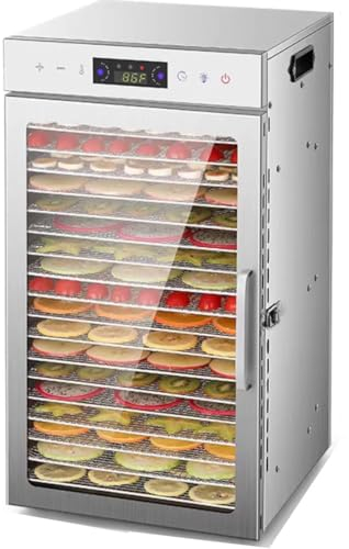 WDDEYYDS Food Dehydrator Dryer Commercial Herbs and Mushrooms Food Meat Levels Dehydrator Timer Temperature Dehydrator with 12 Trays,18layer