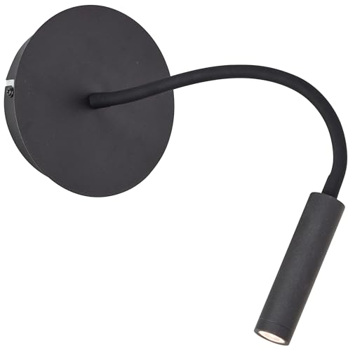 Brilliant Lampe Jutta LED Wandspot mit Flexarm und Schalter sand schwarz Metall/Kunststoff schwarz 4,1 W LED integriert