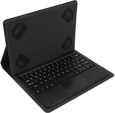Jectse Étui universel pour tablette avec clavier, étui pour clavier Bluetooth sans fil magnétique détachable avec pavé tactile, housse de clavier et support en cuir PU durable, s'adapte à tous