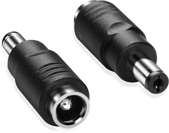 PNGKNYOCN Adattatore di alimentazione DC, connettore maschio da 5,5 mm x 2,1 mm a jack femmina da 6,5 mm x 3,0 mm per laptop, telecamere di sicurezza CCTV e sistemi di sorveglianza（2-Pack）