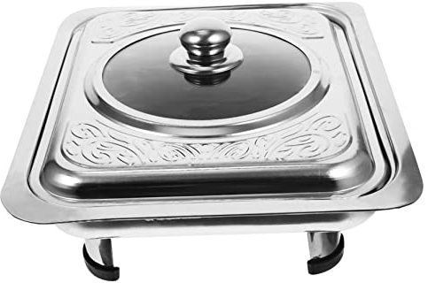 Hoement Pentole Per Hotel Con Coperchi Vassoio Rettangolare Per Buffet in Acciaio Inossidabile Con Coperchio Per Tavolo Da Buffet A Vapore Mensa Per Intrattenimento