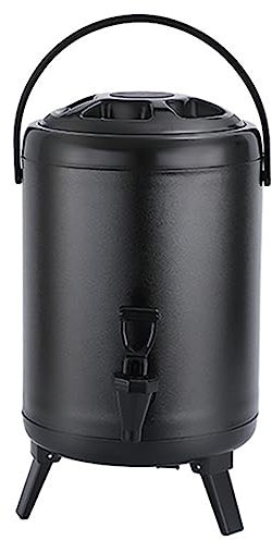 LXWKAI Getränkespender aus Edelstahl mit Isolierfass – 6 l/10 l/14 l/18 l/20 l Getränkespender mit Zapfhahn für heißes Wasser, Tee, Kaffee, kalte Milch, Saft, 20 l, Schwarz