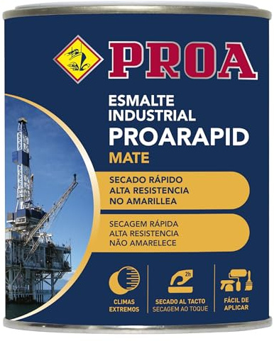 ESMALTE INDUSTRIAL PROARAPID. Blanco. 750ML. Mate. Esmalte de secado rápido y gran dureza. PROA