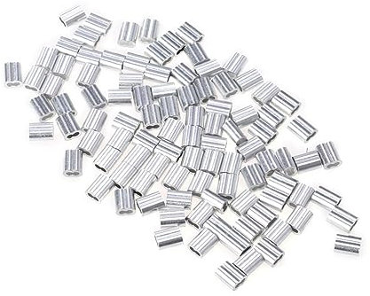 NIYANGLE 50pcs 8-shaped Aluminum Wire Rope Sleeves 10pcs Stainless Steel Thimbles Cable Clip Wire Fitting Cable Clamp Wire Rope Clip Cable Clamp