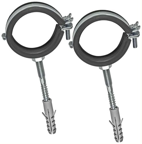 2 Stück Gelenk Rohrschellen mit Dübel und Stockschrauben Set 4 Zoll für Rohr AußenØ 107-112 mm