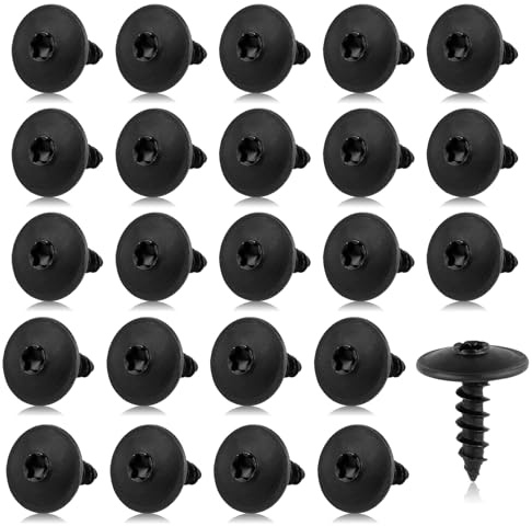 Tweozhui 50 pièces visserie inox vis autoforeuse metal, vis à tôle M5 x 16 mm, vis autotaraudeuses, Vis à tête ronde pour les ailes, les passages de roues et les pare-chocs des véhicules automobiles