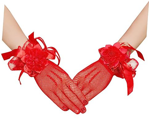 SHERCHPRY 1 Paar Damenhandschuhe Hochzeitskleidhandschuhe Brauthandschuhe Elegante -blumenhandschuhe Kurze Fingerlose Handschuhe Für Verlobungs- Und Hochzeitsfeiern