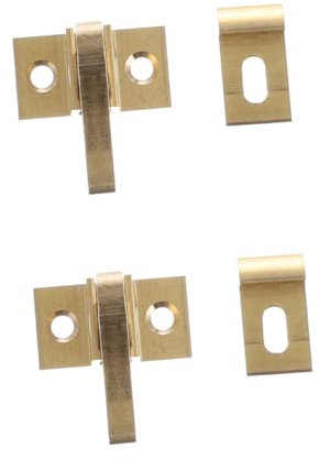 jojofuny 6 Sätze Automatische Fensterverriegelung Tragbar Magnettür Stopp Türmagnete Für Schränke Bolzen Torschloss Türverriegelungsplatte Haken Unterlage Ecke Bausatz Stift Golden Kupfer