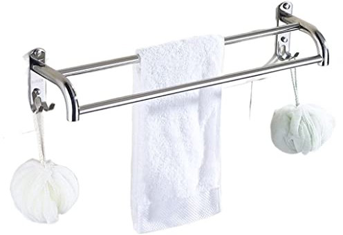 Portasciugamani da Bagno Barra portasciugamani Portasciugamani in Acciaio Inox Portasciugamani da Parete per Bagno Appendino Doppio Gancio Doppio portasciugamani Mensola Portasciugamani por