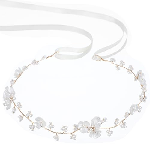 Couronne de fleurs pour filles, bandeau de perles pour femme, couronnes florales pour mariage et anniversaire, accessoire de cheveux pour fête et première communion