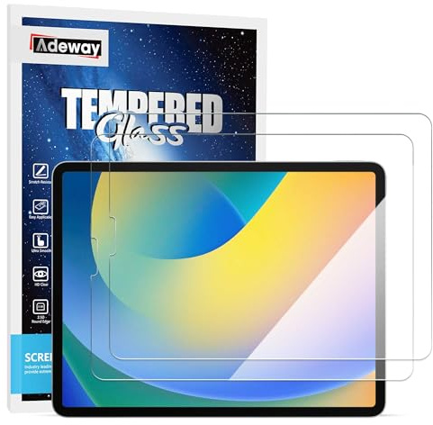 Adeway 2 Pack Protector de Pantalla para iPad Pro 11'' 2022-2020 (4ta/3ra/2da Gen)&iPad Air 5/4 10.9 pulgadas,Vidrio Templado,Resistente a Rasguños,Visualización Clara,Compatible con Apple Pencil
