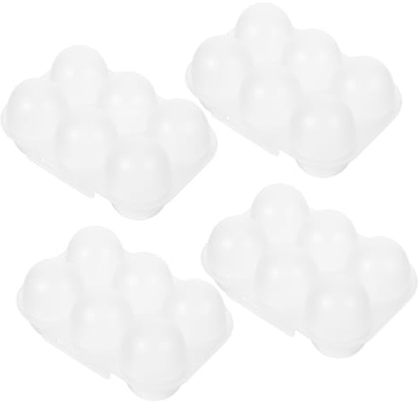 TOBBOMEY 4 Hueveras: Huevera Portátil Con 6 Compartimentos, De Plástico Transparente, Ideal Para El Refrigerador Y Actividades Libre.