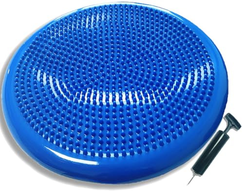 Wobble Cushion Balance Disc, Wiggle Seat for Sensory Kids, Non-slip Balance Disc with Inflation Pump for Adults Core Strength, Posture Improvement