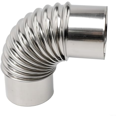 Zilimontt Stainless Steel Chimney Flue Pipe Elbow with Rain Cap, High Temperature Resistant Heating Stove and Fireplace Ventilation Accessory, Resistant(70mm)