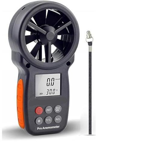 Anemometers， Digital Wind Speed Anemometer Handheld, Windspeed Gauge with Wind Chill Sensor to Measure Air Flow Velocity Temp
