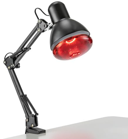 Bdneygtyr 150W Infrarotlampe Therapiegerät, Rotlichtlampe mit 360° Schwenkbarer Kopf, Wärmelampe für Muskelentspannung und Gelenkschmerzen, Ideal für Gesicht und Körper, Inklusive E27 Fassung