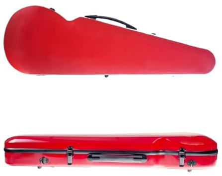Geigenkoffer Glasfaser-Geigenkoffer, 4/4-Größe, robuster, wasserdichter, roter Fiberglas-Geigenkoffer for Akustik und Elektrik