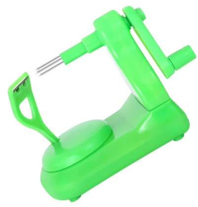 Ipetboom Pelador de Frutas Manual de Inoxidable con Manivela Multifuncional y Diseño Ergonómico Antideslizante para Cocina y Uso Doméstico Color Verde