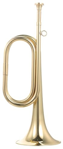 ERINGOGO Instrument de Musique Trompette Militaire Facile à Transporter Trompette en Cuivre Doré Léger pour Débutants pour Orchestre et Fanfare