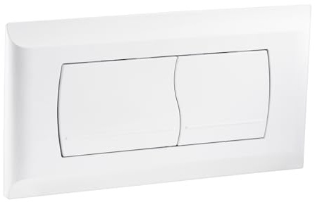 Empyreal Plaque de Déclenchement pour Réservoir de Toilette, Compatible avec Geberit Twinline 30&UP130, Double Chasse d'Eau, avec Kit d'Installation et Vis de Montage,340 x 185mm(Blanc)