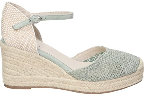 Skydiva Alpargatas con Cuña Match para Mujer – Yutes de Esparto Verdes con Detalles – Espadrilles con Hebilla – Cuña Media y Cómoda – Moda – 35 EU