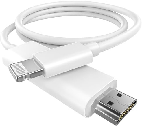 [Certifié Apple MFi] Câble adaptateur Lightning vers HDMI pour iPhone vers HDTV, adaptateur AV numérique 1080p Connecteur de synchronisation d'écran compatible avec iPhone 14 13 12 11 Pro Max XR X 8 7