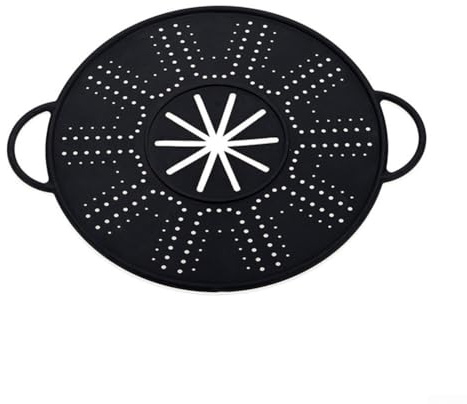 AugustknowU Silicone Spill Stopper Lid Pot Holder, Black