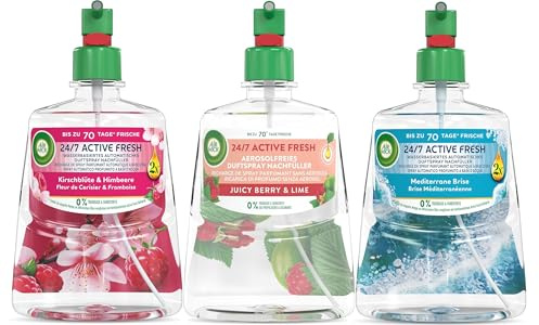 Air Wick Active Fresh – Wasserbasierter Automatischer Lufterfrischer – Raumduft Sommerbrise – 3 x 228 ml Nachfüller