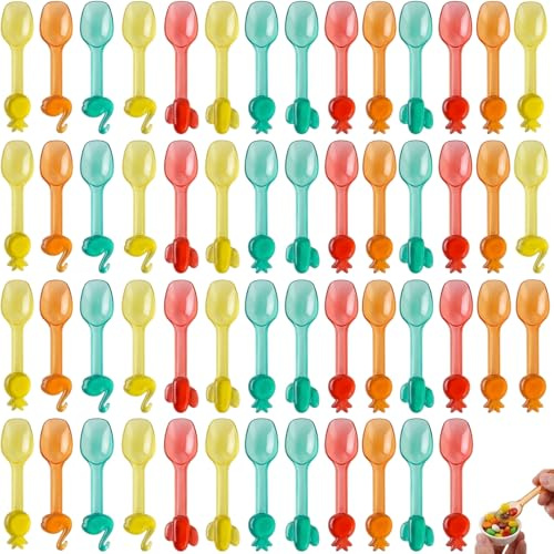 54 Ice Cream Spoons, Mini Dessert Spoons, Assorted and Practical for Party Hosts and Dessert Lovers