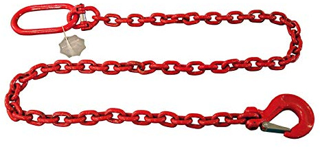DEMA Forstkette 2 m 10 mm - Rückekette, Rundstahlkette, Schleifkette, Krankette - Robust, Langlebig, Vielseitig - Mit Haken & Öse, Für Holz, Forst, Transport