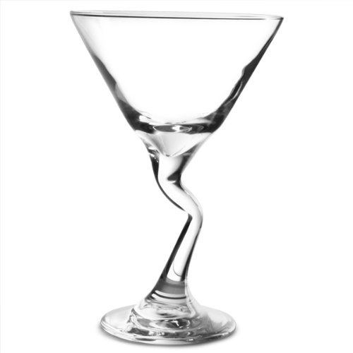 Libbey Z-Stem Martini Glass 9.1oz / 260ml - Set of 4 Glassware, Wonky Glasses, Funky Cocktail Glasses