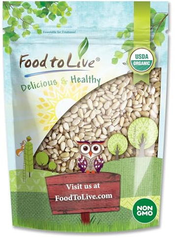 Food to Live Organic Pine Nuts, 8 Ounces – Non-GMO, Whole Raw Pignolias, Unsalted, No Shell, Vegan, Kosher, Bulk Snack. Rich in Vitamin E, Protein. Great for Pesto, Salads, Homemade Desserts