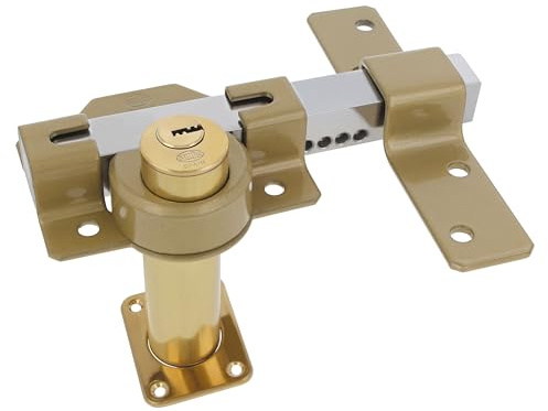 Amig - Cerrojo de Sobreponer para Puertas - Con Cilindro Redondo de Seguridad - 88 x 153 mm, Cilindro Interior 34 mm y Exterior: 70 mm - Incluye 5 Llaves de Punto - Acero Martele