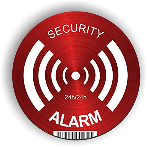 imaggge.com Panneau Rigide Alarme Alarm - Security - Rond 15 cm - Ultra résistant - Aluminium (Pas PVC) - Signaler Un système de Surveillance/caméra - pour Mur, Poteau, clôture
