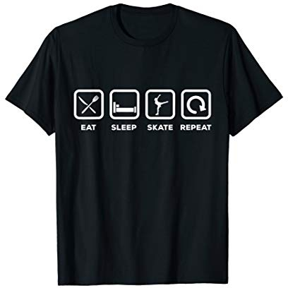 Essen Schlafen Schlittschuhlaufen Geschenk - Eiskunstläufer T-Shirt