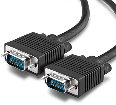 ZZjingli 20 m Bonne qualité VGA 15 Broches mâle vers VGA 15 Broches Mâle Câble for Moniteur LCD, projecteur (Noir)